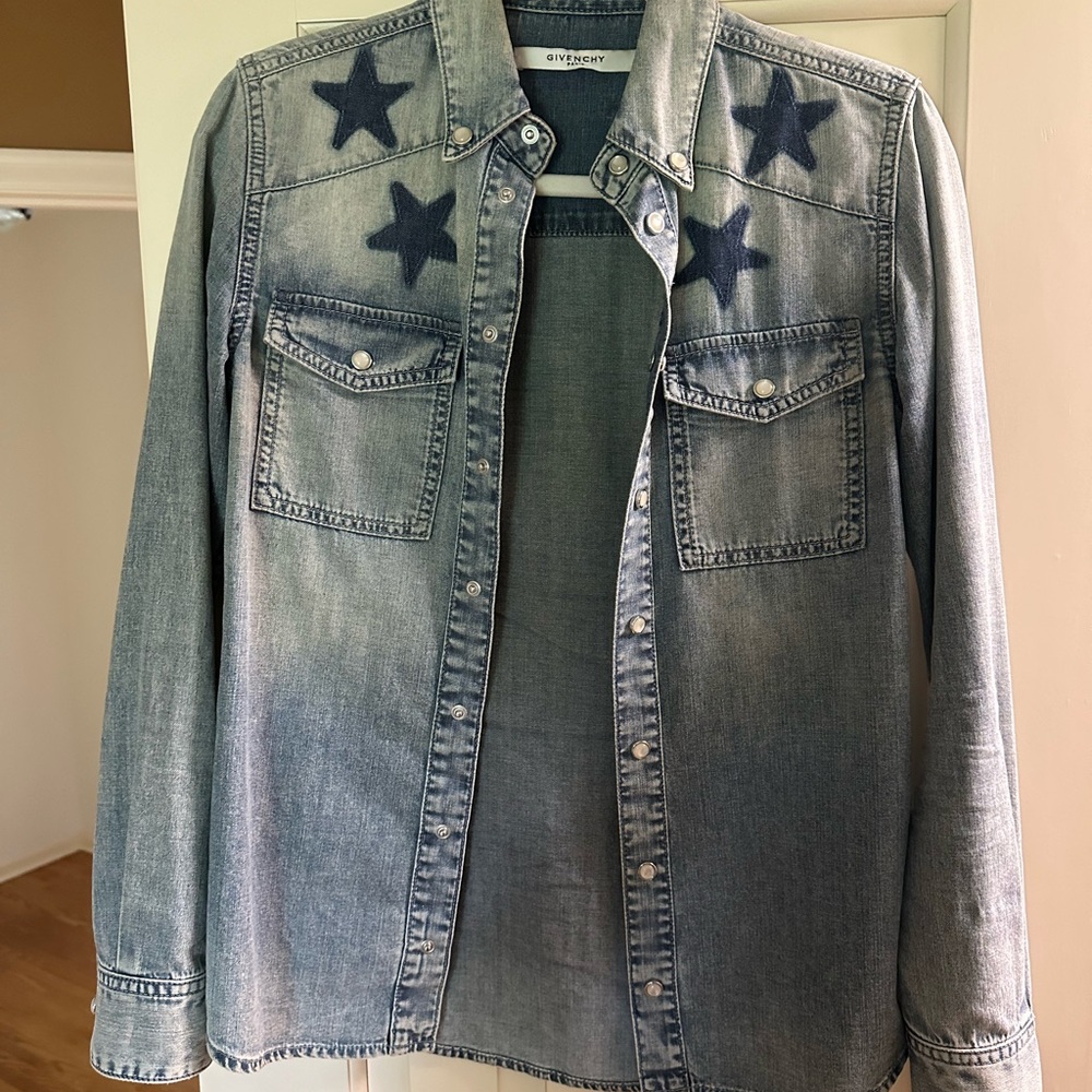 Givenchy Women’s Denim Shirt with Stars